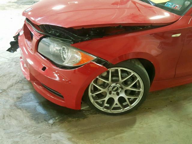 WBAUC73509VK80251 - 2009 BMW 135 I RED photo 9