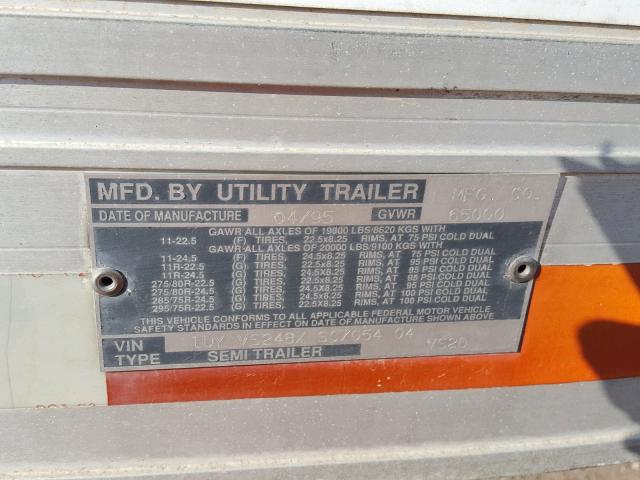 1UYVS248XSC705404 - 1995 UTILITY TRAILER WHITE photo 10