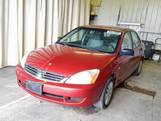 JA3AJ26E26U040211 - 2006 MITSUBISHI LANCER ES RED photo 2