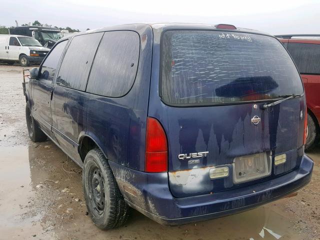 4N2DN11W2SD805194 - 1995 NISSAN QUEST XE BLUE photo 3