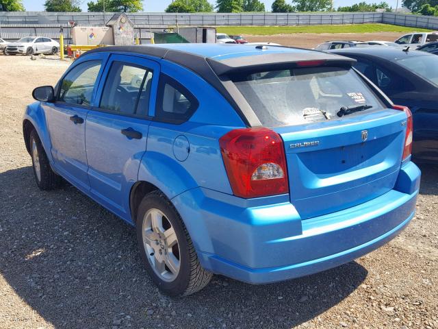 1B3HB48B78D753945 - 2008 DODGE CALIBER SX BLUE photo 3