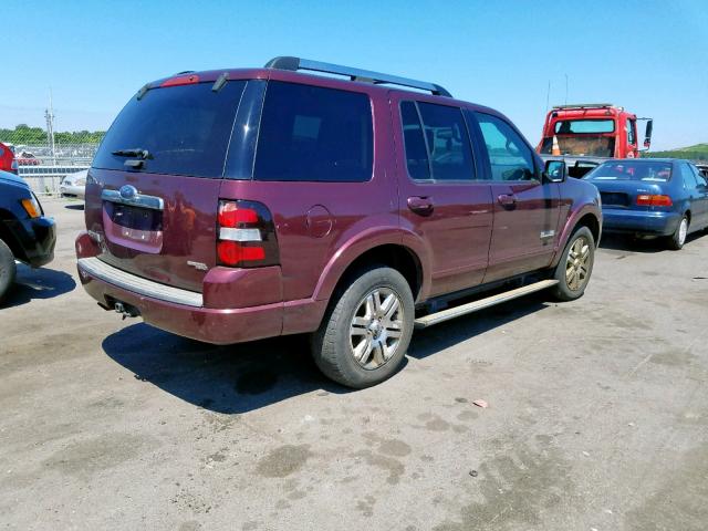 1FMEU75E97UB73151 - 2007 FORD EXPLORER L BURGUNDY photo 4