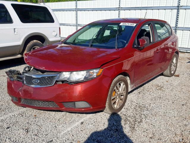 KNAFU5A26B5368536 - 2011 KIA FORTE EX RED photo 2