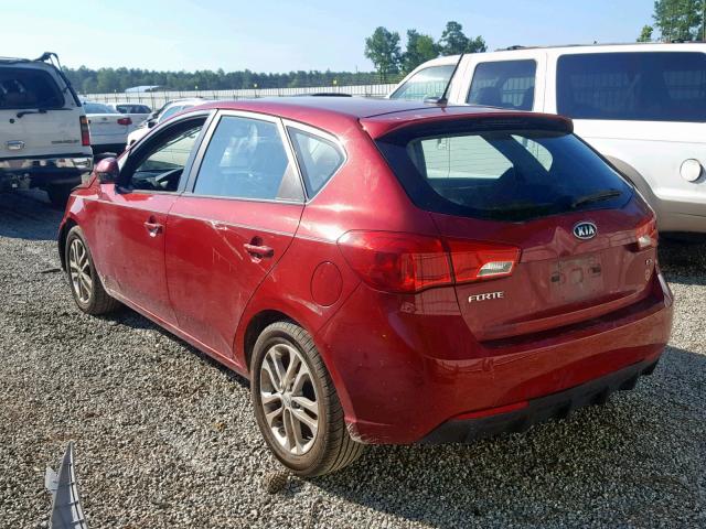 KNAFU5A26B5368536 - 2011 KIA FORTE EX RED photo 3