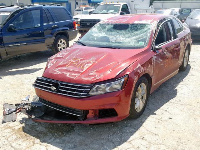 1VWAT7A39HC051128 - 2017 VOLKSWAGEN PASSAT S MAROON photo 2