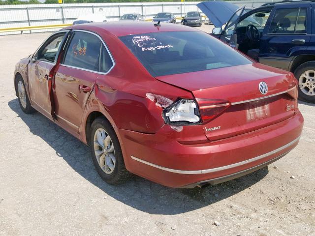 1VWAT7A39HC051128 - 2017 VOLKSWAGEN PASSAT S MAROON photo 3