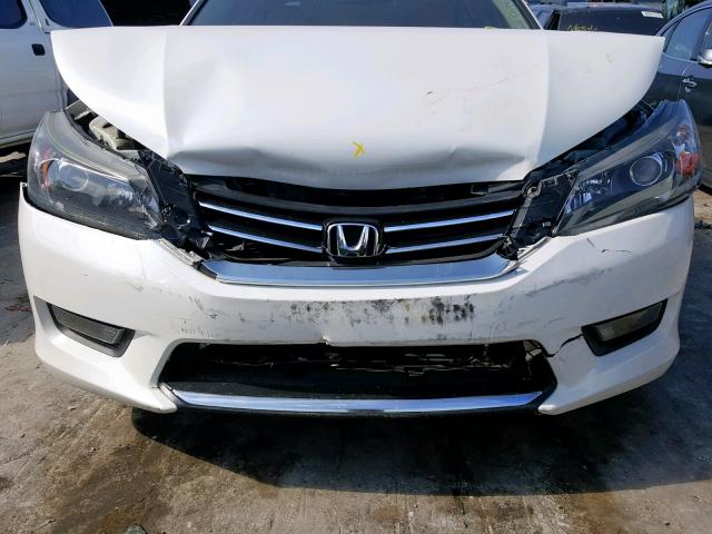 1HGCR3F8XEA004805 - 2014 HONDA ACCORD EXL WHITE photo 9