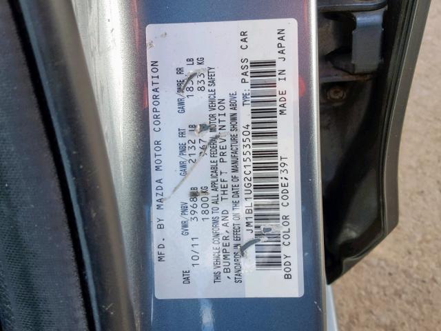 JM1BL1UG2C1553504 - 2012 MAZDA 3 I BLUE photo 10