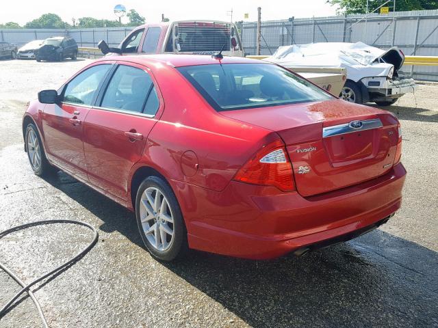 3FAHP0JG6CR220540 - 2012 FORD FUSION SEL RED photo 3