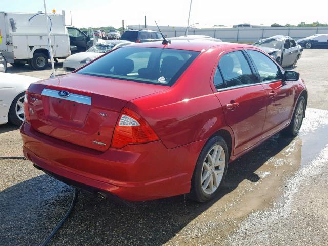 3FAHP0JG6CR220540 - 2012 FORD FUSION SEL RED photo 4