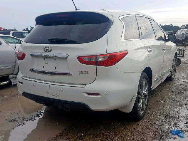 5N1AL0MMXDC306731 - 2013 INFINITI JX35 WHITE photo 4