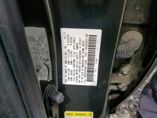 1HGCR2F85DA170898 - 2013 HONDA ACCORD EXL GRAY photo 10