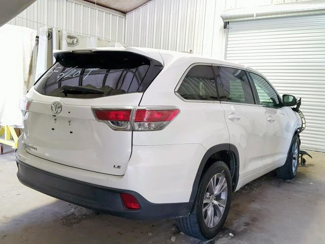 5TDZKRFH0FS038854 - 2015 TOYOTA HIGHLANDER WHITE photo 4