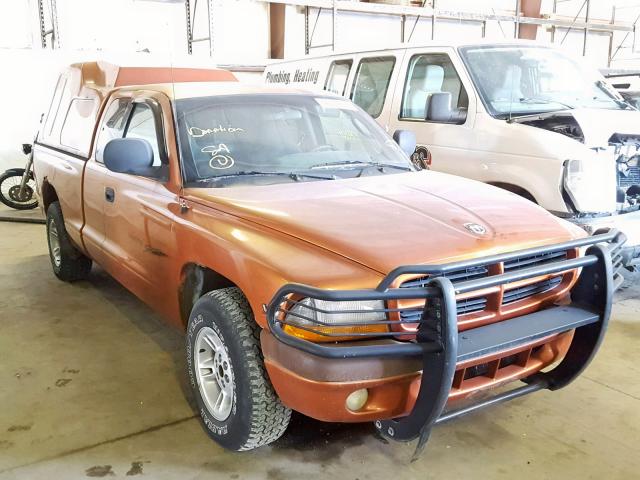 1B7GL22X8YS615536 - 2000 DODGE DAKOTA ORANGE photo 1