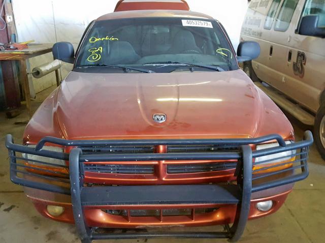 1B7GL22X8YS615536 - 2000 DODGE DAKOTA ORANGE photo 9