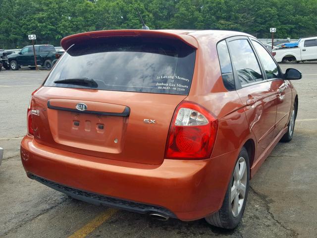 KNAFE161685016085 - 2008 KIA SPECTRA5 5 ORANGE photo 4