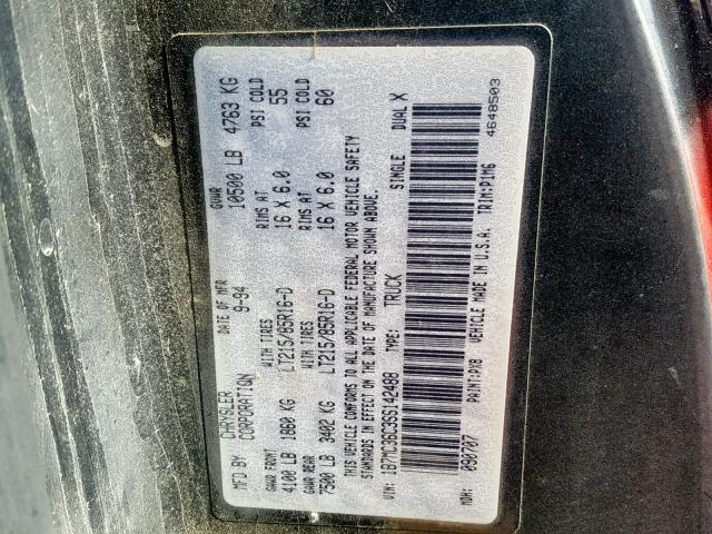 1B7MC36C3SS142488 - 1995 DODGE RAM 3500 BLACK photo 10