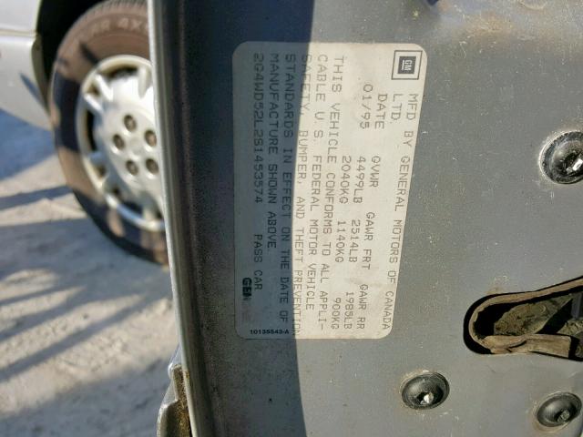 2G4WD52L2S1453574 - 1995 BUICK REGAL LIMI GRAY photo 10