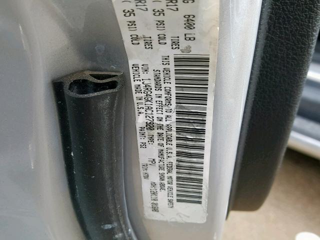 1J4RG4GK1AC127920 - 2010 JEEP COMMANDER SILVER photo 10