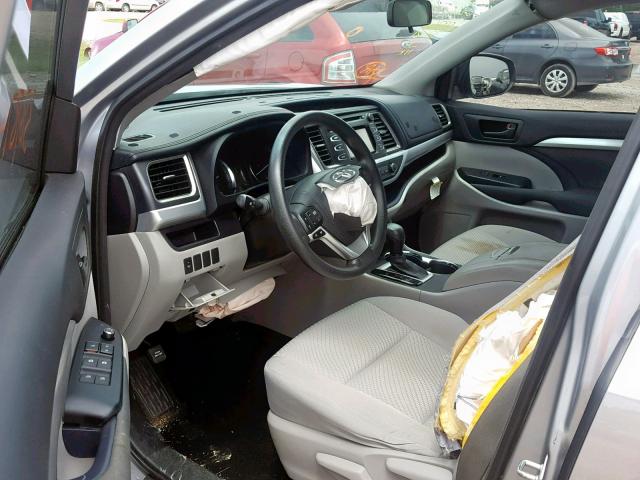 5TDZKRFH8FS079376 - 2015 TOYOTA HIGHLANDER GRAY photo 9