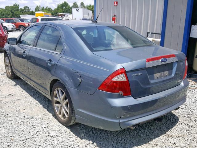 3FAHP0JG1CR359474 - 2012 FORD FUSION SEL TEAL photo 3