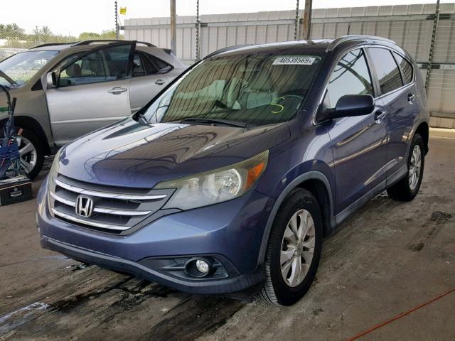 2HKRM3H77DH522275 - 2013 HONDA CR-V EXL BLUE photo 2