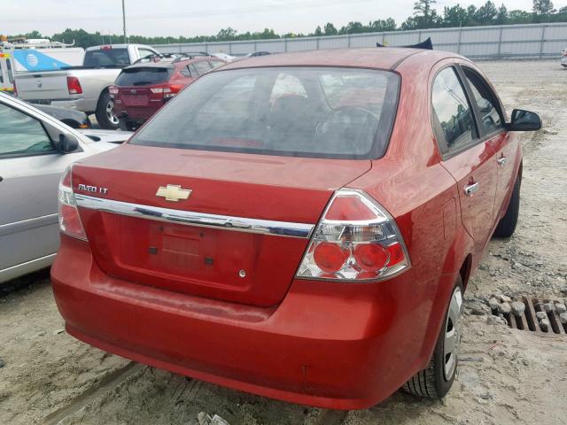 KL1TG56E49B401097 - 2009 CHEVROLET AVEO LT RED photo 4