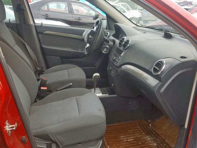 KL1TG56E49B401097 - 2009 CHEVROLET AVEO LT RED photo 5