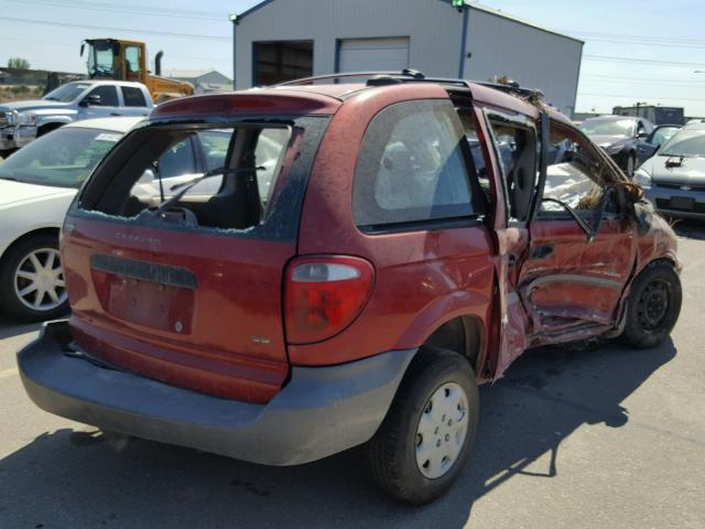 1B4GP25B41B179727 - 2001 DODGE CARAVAN SE BURGUNDY photo 4