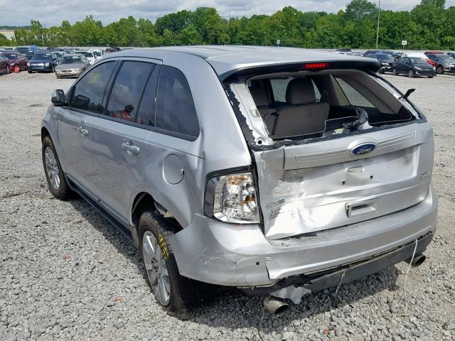 2FMDK3J97CBA07164 - 2012 FORD EDGE SEL SILVER photo 3