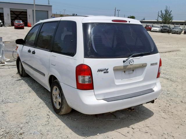 JM3LW28G110209958 - 2001 MAZDA MPV WAGON WHITE photo 3