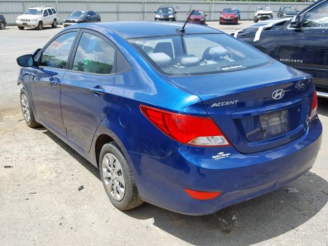 KMHCT4AE3GU071911 - 2016 HYUNDAI ACCENT SE BLUE photo 3