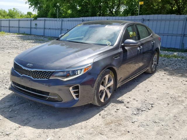 5XXGW4L22GG012449 - 2016 KIA OPTIMA SX GRAY photo 2