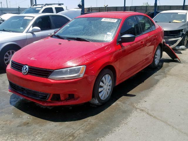 3VW2K7AJ9BM391066 - 2011 VOLKSWAGEN JETTA BASE RED photo 2