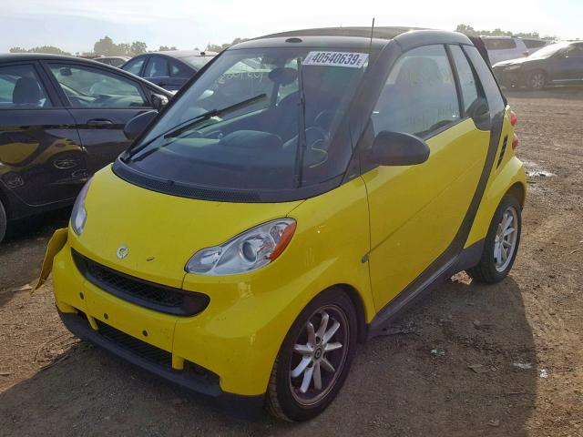 WMEEK31X68K114759 - 2008 SMART FORTWO PAS YELLOW photo 2