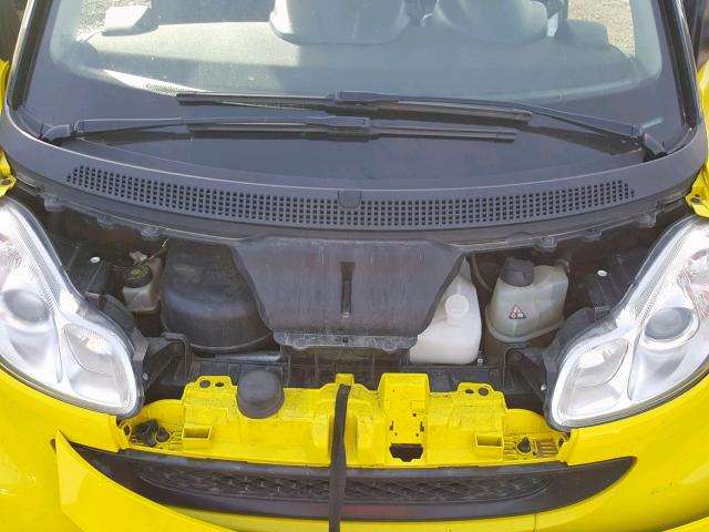 WMEEK31X68K114759 - 2008 SMART FORTWO PAS YELLOW photo 7