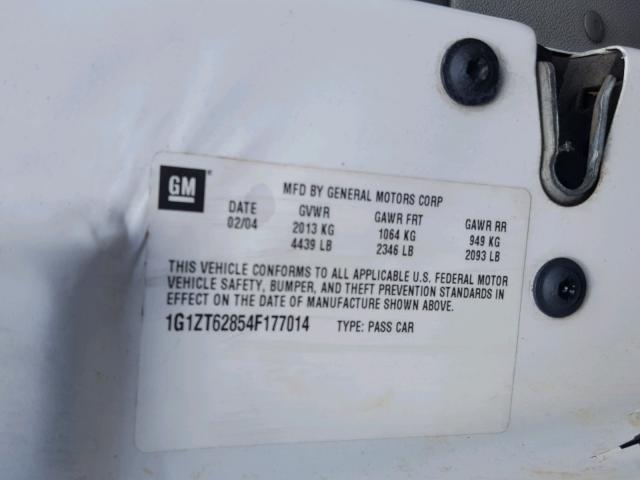 1G1ZT62854F177014 - 2004 CHEVROLET MALIBU MAX თეთრი ფოტო 10