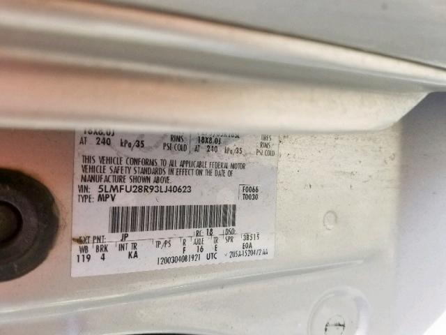 5LMFU28R93LJ40623 - 2003 LINCOLN NAVIGATOR ოქროსფერი ფოტო 10