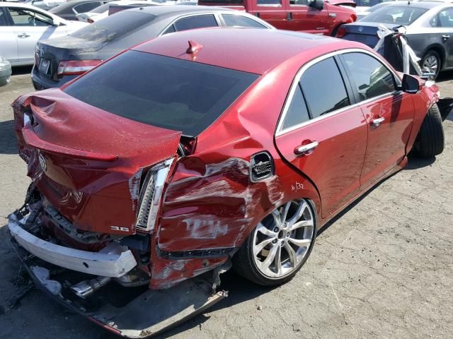 1G6AE5S3XE0112146 - 2014 CADILLAC ATS PREMIU RED photo 4