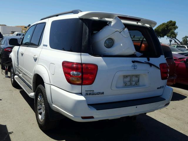 5TDZT38A23S173596 - 2003 TOYOTA SEQUOIA LI WHITE photo 3