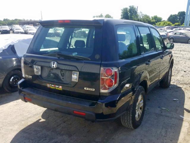 2HKYF18146H515387 - 2006 HONDA PILOT LX BLACK photo 4