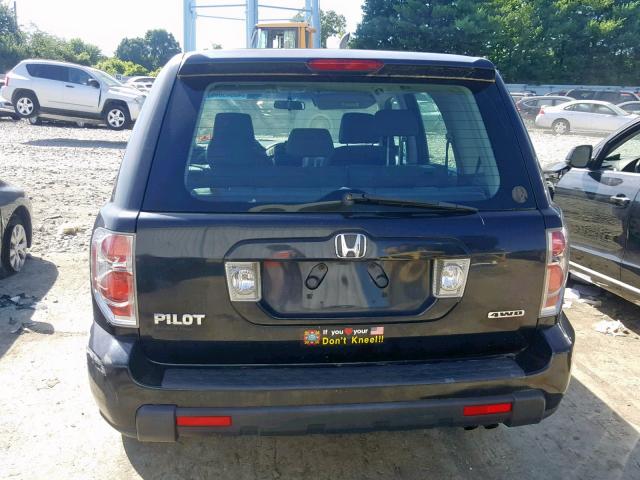 2HKYF18146H515387 - 2006 HONDA PILOT LX BLACK photo 9