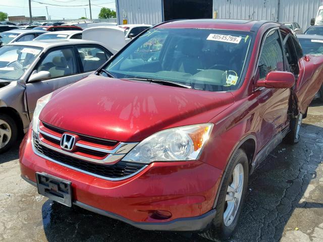 5J6RE3H78BL060731 - 2011 HONDA CR-V EXL BURGUNDY photo 2