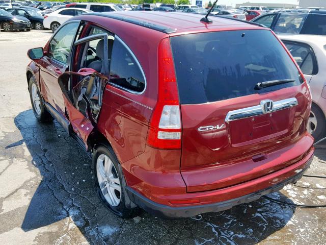 5J6RE3H78BL060731 - 2011 HONDA CR-V EXL BURGUNDY photo 3