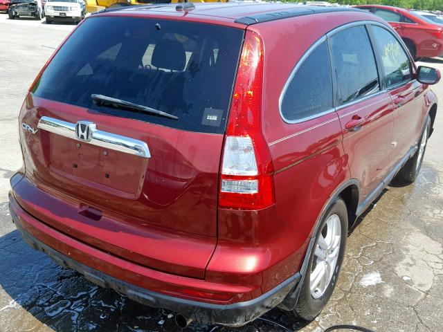 5J6RE3H78BL060731 - 2011 HONDA CR-V EXL BURGUNDY photo 4