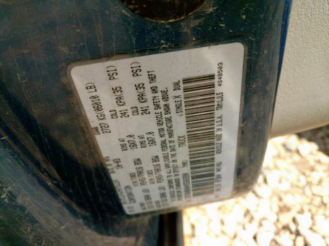 1D7HG48N04S566990 - 2004 DODGE DAKOTA QUA BLUE photo 10