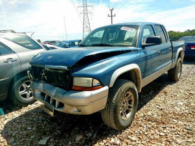 1D7HG48N04S566990 - 2004 DODGE DAKOTA QUA BLUE photo 2