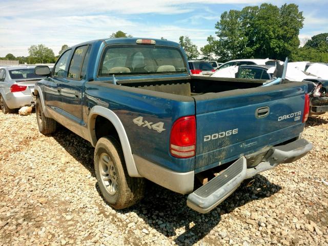 1D7HG48N04S566990 - 2004 DODGE DAKOTA QUA BLUE photo 3