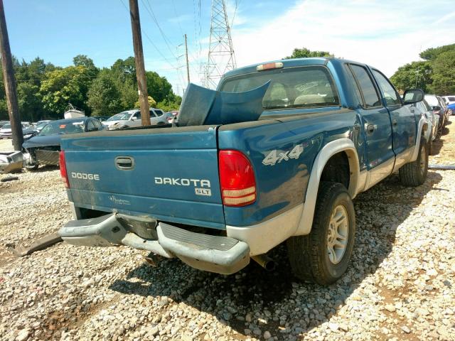 1D7HG48N04S566990 - 2004 DODGE DAKOTA QUA BLUE photo 4