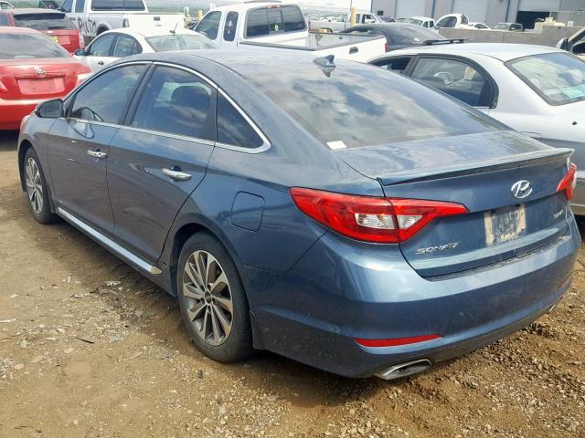 5NPE34AF8FH194862 - 2015 HYUNDAI SONATA SPO BLUE photo 3